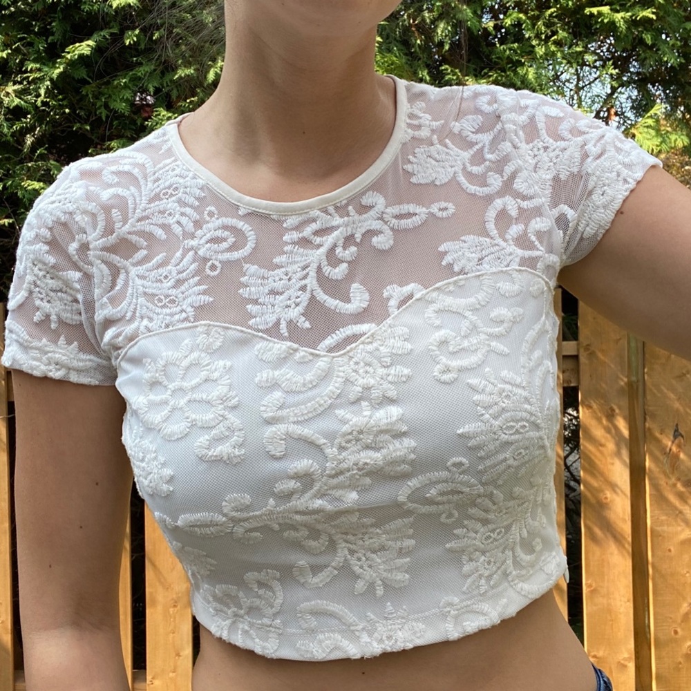 F21 Lace Crop Top